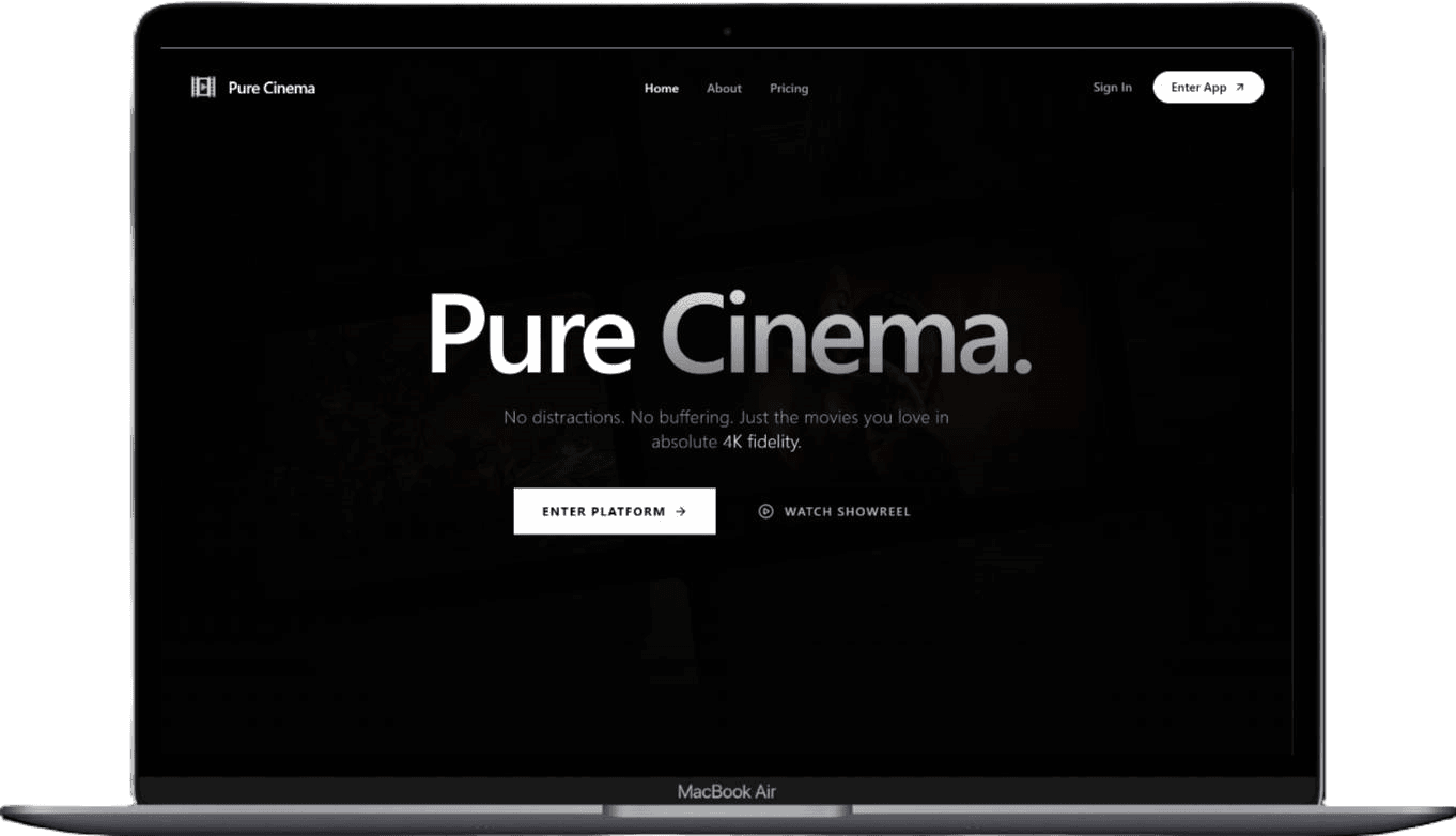 Pure Cinema Laptop Mockup